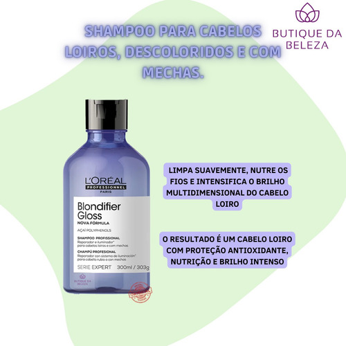 Shampoo Loreal Blondifier Gloss 300ml Brilho Cabelos Loiros