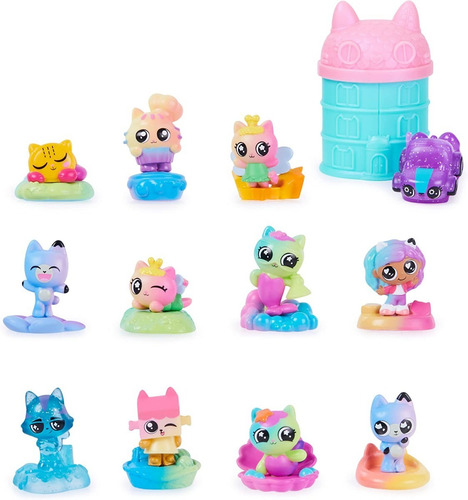 Gabby's Dollhouse, Meow-mazing Juego De 12 Figuras- Arcoíris