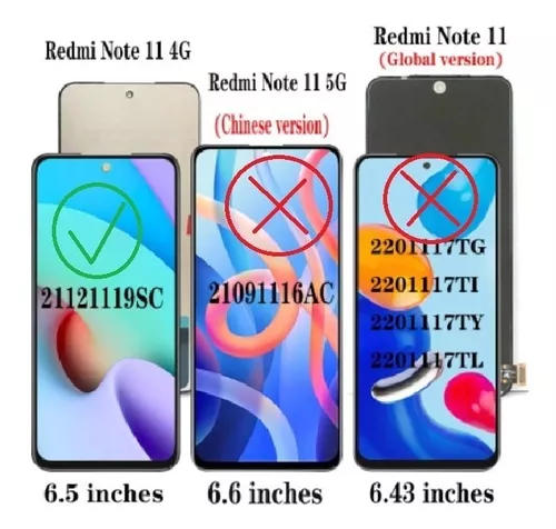 Modulo Pantalla Para Xiaomi Redmi Note 11 Global De 6.43