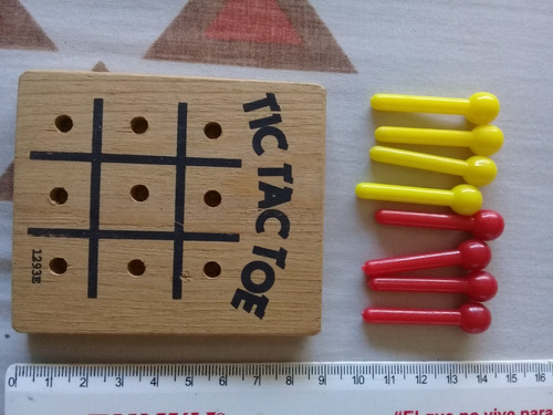 Juego De Mesa: Mini Tic Tac Toe De Madera