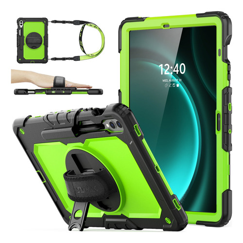 Funda Seymac Para Galaxy Tab S9+ Plus S9 Fe+ 12.4 Con Correa