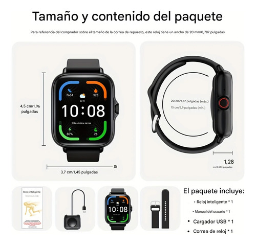 Reloj Inteligente Deportivo, Pantalla Táctil Completa De 4.65 Cm Con Mensaje, Responder Y Hacer Llamadas, Monitorización Del Sueño, Podómetro Deportiv
