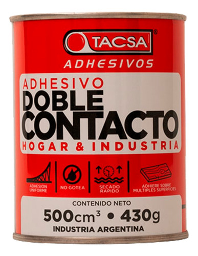 Cemento De Contacto Tacsa Adhesivo Hogar Industria X500 Cm3 