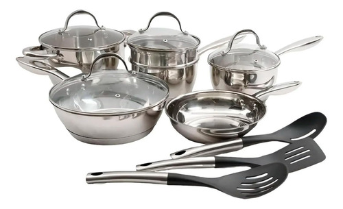 Oster Bateria Ridgewell Más Utensilios De Cocina 13 Piezas Color Acero Inoxidable