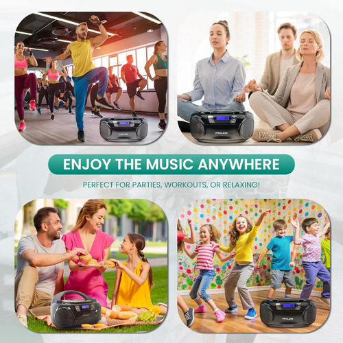 Reproductor De Cd Philco, Con Bluetooth, Cassette, Usb, R...