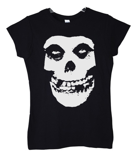 Polera Mujer Misfits Calavera Clasica Punk Abominatron