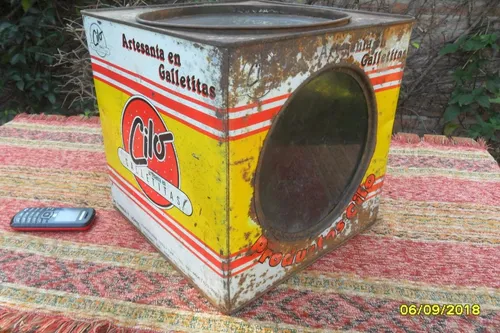 Antigua Lata De Galletitas Cilo Con Visor De Almacen Boliche (Usado)