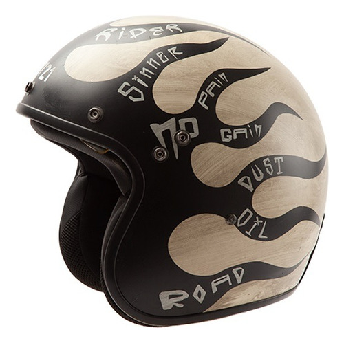 Casco Moto Abierto Retro Hawk 721 Flama Solomototeam