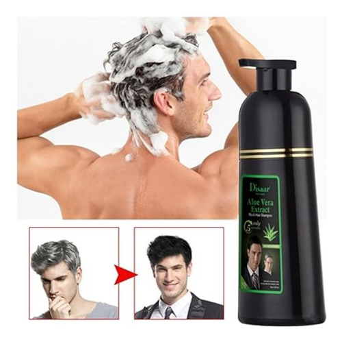 Shampoo Tinte Negro Para Cabello Barba Bigote