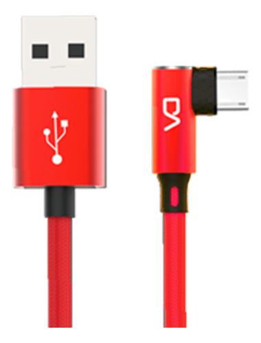 Cable Da Micro Usb Mallado Lateral Rojo