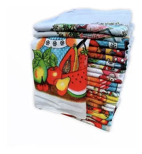 Klarim Kit 10 Panos de Prato Estampados 100% Algodão Cozinha 62x41cm