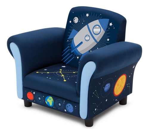 Silla Tapizada Para Niños Space Adventures Color Azul