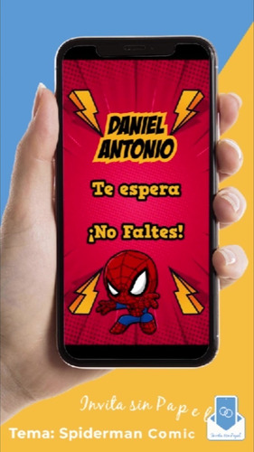 Invitación Digital En Video De Spiderman Comic (Usado)