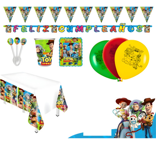 Kit Infantil Decoración Fiesta - Toy Story X12 Invitados