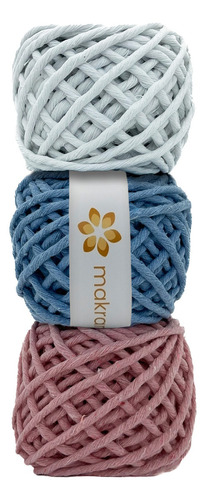 Hilaza De Algodón Para Macramé 3mm Kit 3pza Colores Color Baby