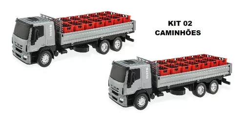 Kit Caminhão Brinquedo Tanque + Carga De Bebida + Carroceria em