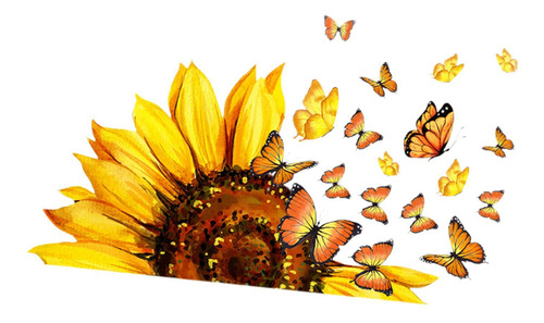 Pegatinas De Pared Con Forma De Mariposa Y Girasol, Para