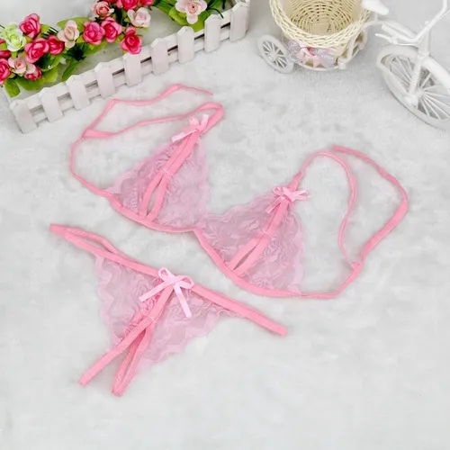Lenceria de encaje color rosa cheap