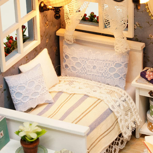 Hosioe Kit De Casa De Muñecas En Mitura Diy Realista Mini
