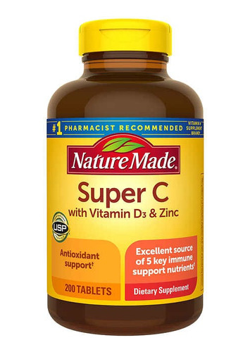 Nature Made Súper C Con Vitamina C,d3 Y Zinc 200 Tabletas 