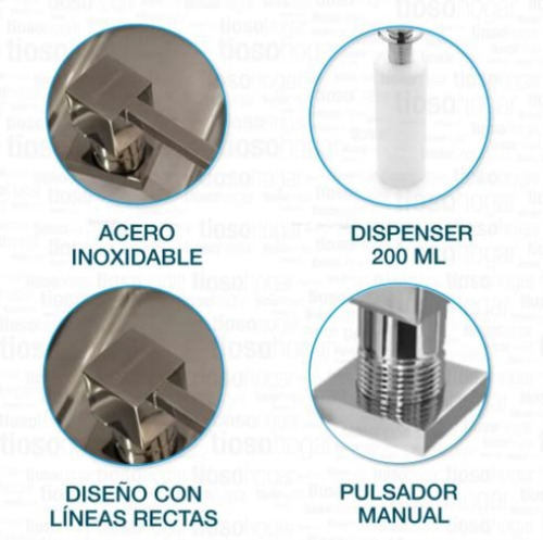 Dosificador Detergente Johnson Acero Apidocu Cuadr Promo