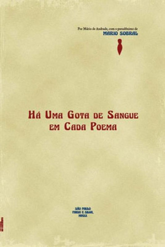 Há Uma Gota De Sangue Em Cada Poema - Vol. 3, De Andrade, Mário De. Editora Faria E Silva Editora, Capa Mole Em Português