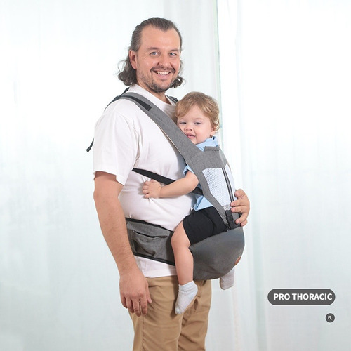 Bolsa Canguru Ergonômico Bebê 4 Em 1 Cor Azul