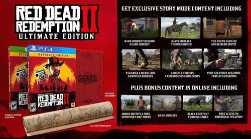 Red Dead Redemption 2 Ps4 - Jogo + Steelbook + Mídia Física + Mapa
