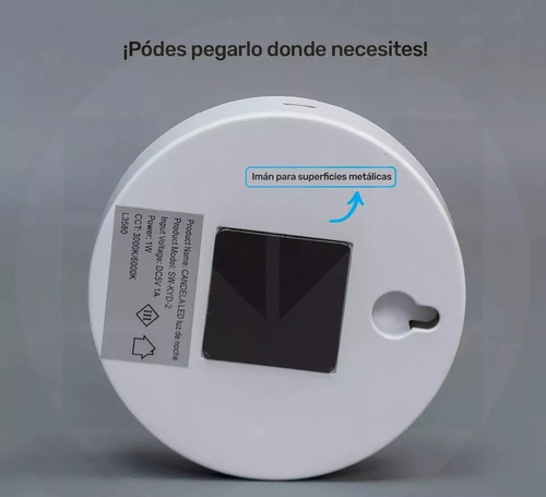 Luz Emergencia Recargable Led Con Sensor De Movimiento 6000k