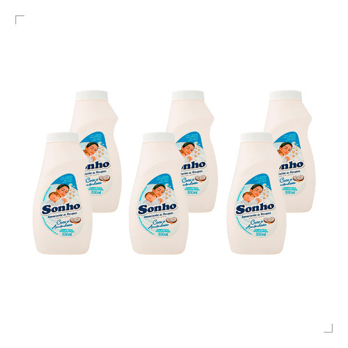 Kit Com 6 Amaciante De Roupas Sonho Coco E Amêndoas 500ml