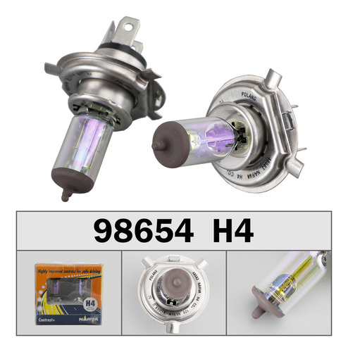 Lámpara De Coche Narva Contrast+ 98654 H4 Co+ 12v60/55w P43t