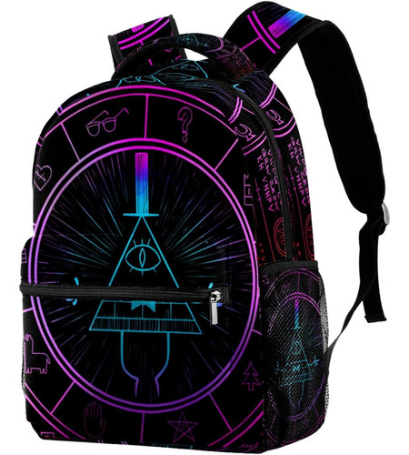 Bill Cipher Wheel Zodiac Mochila Escolar Para Niñas Y Niños,