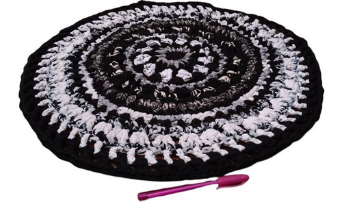 Alfombrita Artesanal Ø 50-55cm Trapillo Tejido Crochet 