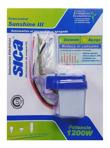Fotocelula Fotocontrol Sensor Sica Sunshine 1200w + 1 Led