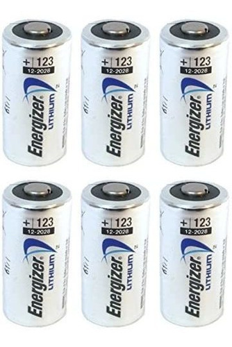 Energizer 123 6 Lithium Batteries - Pack Of 6  Silver 