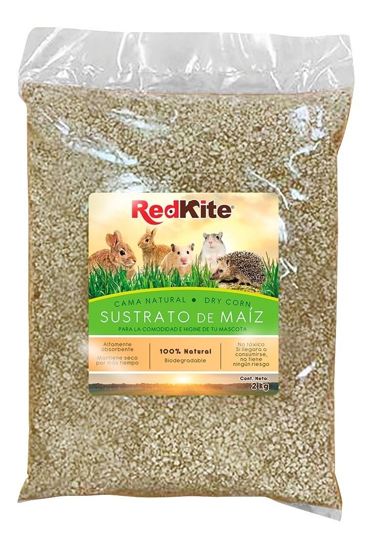 Sustrato De Maiz Para Roedores De 2 Kg Redkite Hamster Cuyo 