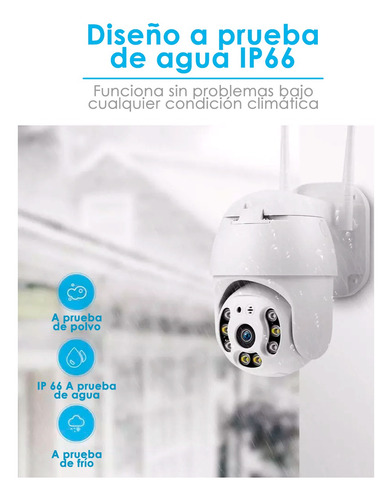 Imagen 5 de 8 de Cámara Seguridad Ip Wifi Domo Ptz 360 Exterior Full Hd Flash