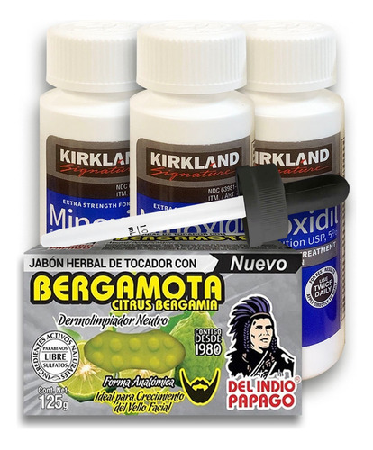 Minoxidil 5% Solución Tópica 3 Meses + Jabón Bergamota 125gr