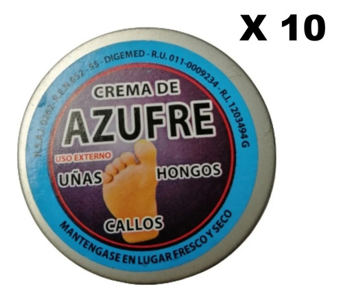 Ungüento Azufre 10 Latas 35 Grs