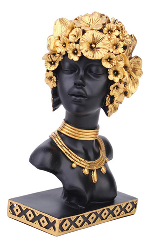 Estatua De Mujer Africana Con Busto De Mujer, Figura Artísti