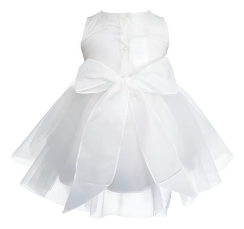 Vestido De Fiesta Color Blanco Con Perlas Para Bebe Gerat