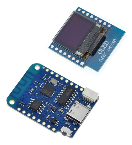 Wemos D1 Mini Esp8266 Nodemcu + Pantalla Oled 0.66 Ssd1306