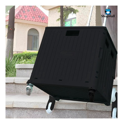 Carro Plegable Con Ruedas De Escalada De Escalera Multiusos Color Negro ShopMall