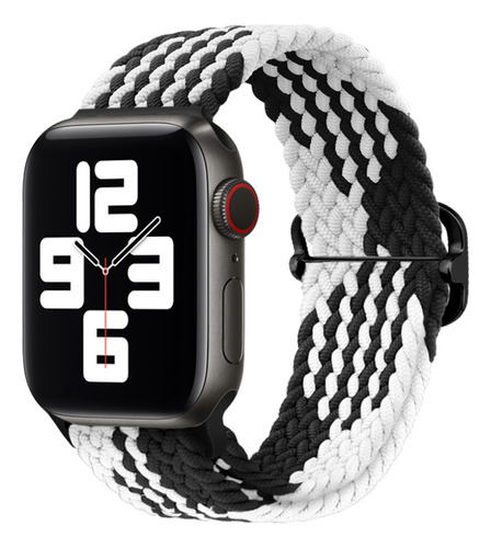 Correa Trenzada Compatible Iwatch Apple Watch 38/40/41mm B/n