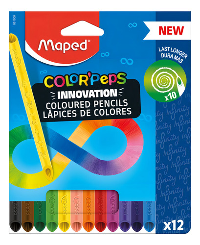 Lápis De Cor Escolar Infinity Maped 12 Cores Infantil