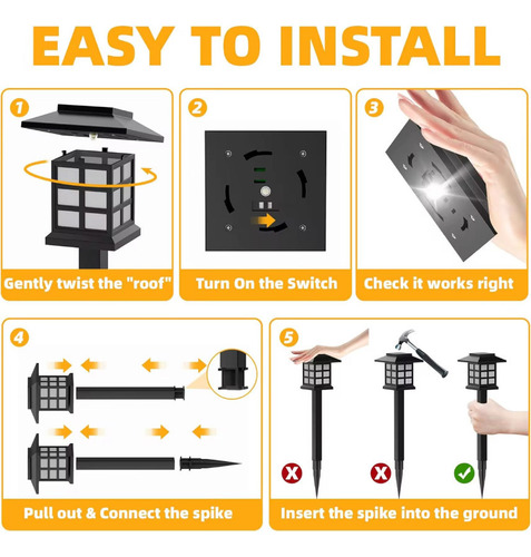 Iluminação Solar Led Kit 6 Un Bomvink Bom-4601 Ip65 Externo