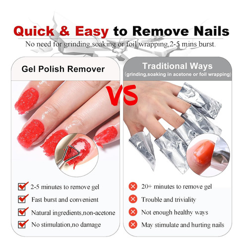 Louinstic Kit De Removedor De Esmalte De Uñas De Gel, Elimin