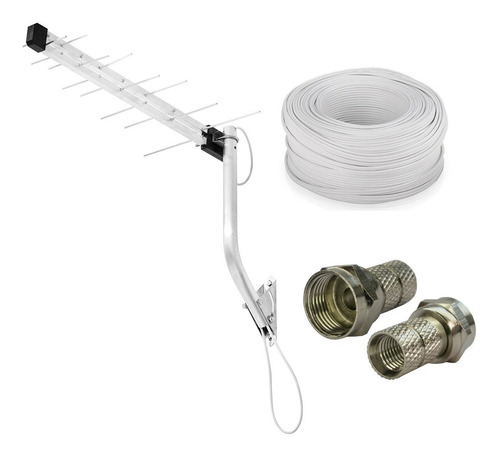 Antena Digital Externa Full Hd 16 Elementos Com Suporte