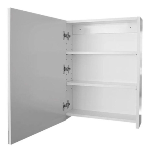 Imagen 3 de 8 de Botiquín Espejo Liso Organizador Amube 8841 Blanco 60x45 Cm