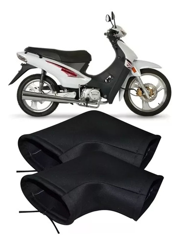 Cubre Puños Para Moto 110 Manga Impermeable Ecocuero Frizado